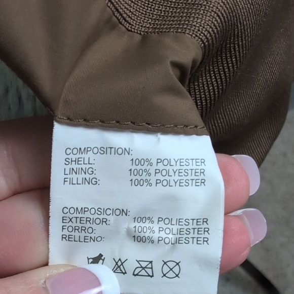 Cream and Brown Quilted Vest with Collar. Reversible - Picture 8 of 8